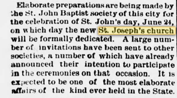 18870314 St Joseph prep for Jun 24 opening 14 Mar 1887.jpg